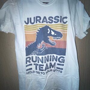 White Jurassic Running Team Graphic Tee
